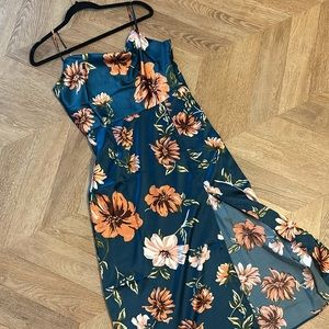 Floral Midi Dress with Slit